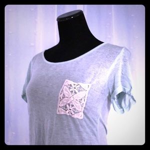 Teal and lace t-shirt